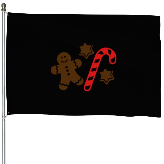Lebkuchen Gingerbread man House Flags