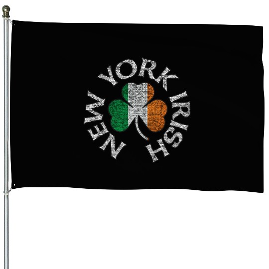New York Irish Shamrock Flag Apparel House Flags