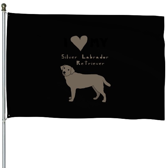 i heart my silver labrador retriever House Flags