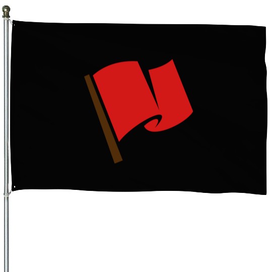 Waving Red Flag House Flags