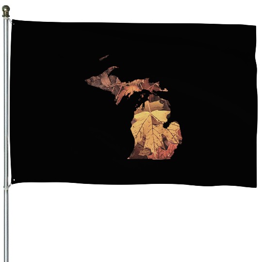 Michigan Autumn Fall Leaves House Flags