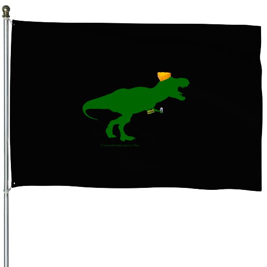 Cheesehead Cheeseheadasaurus Packers Dinosaur House Flags
