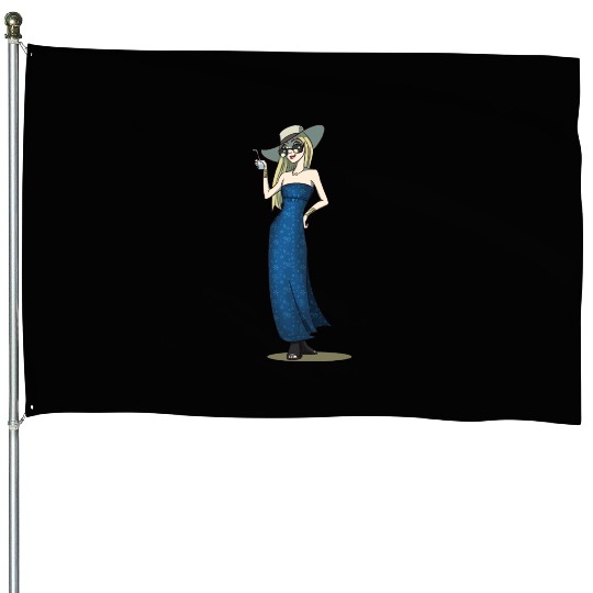 Lady With A Drink House Flags