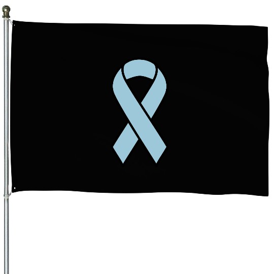 Light Blue Prostate Cancer Ribbon House Flags