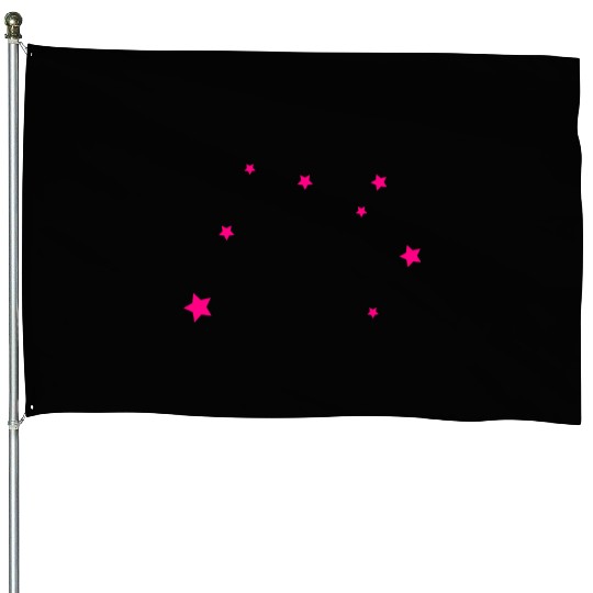 Stars, Pink, Bling Bling House Flags