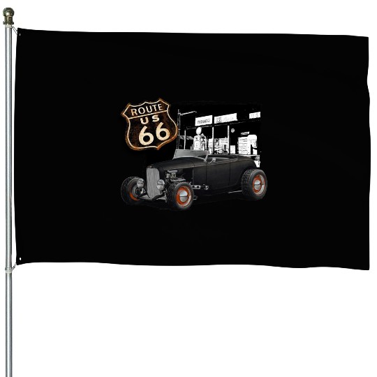 Route 66 1932 Ford Roadster House Flags