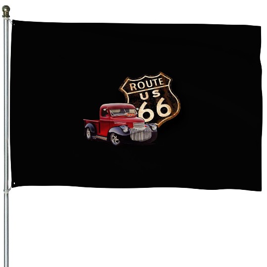 Route 66 Street Rod House Flags