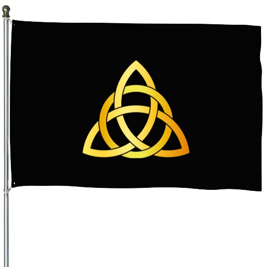 Original Triquetra circle celtic knot gold House Flags