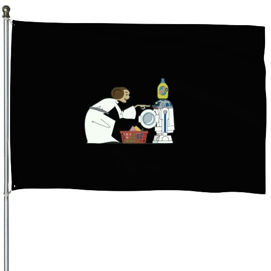 Funny Star Wars r2d2 and Leia comic House Flags