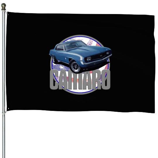 Bold Camaro in Blue House Flags