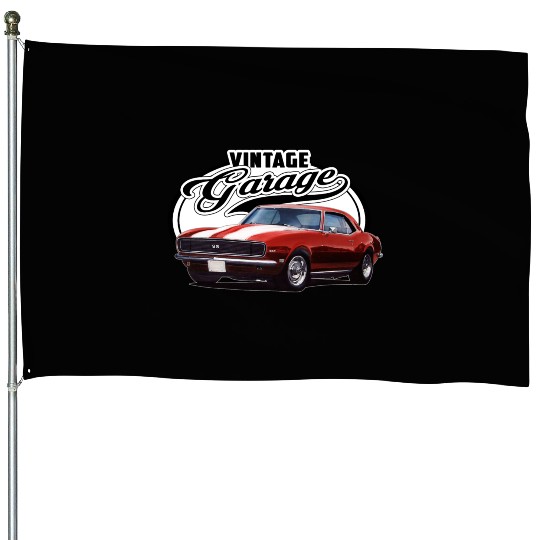 Vintage Camaro Garage House Flags