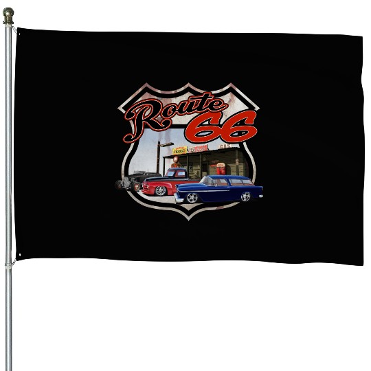 Route 66 Triple House Flags