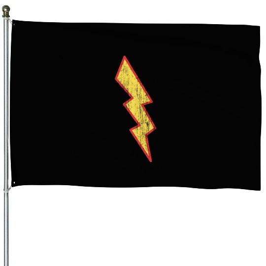 Vintage Lightning Bolt House Flags