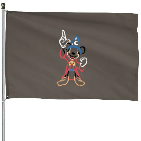 Sorcerer Mickey Embroidered Crewneck, Disney world embroidered House Flags