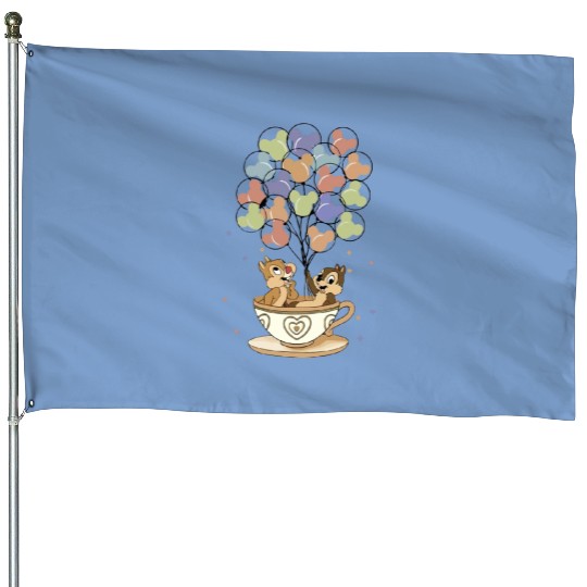 Disney Chip And Dale Teacup Balloons House Flags, Double Trouble House Flags