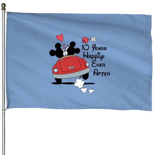 Happily Ever After Disney Couple House Flags, Anniversary Gift ,Valentines House Flags, Matching Couple House Flags
