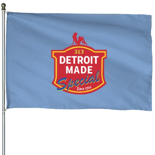 Detroit Made Unisex House Flags, Detroit What Up Doe, 313, Motor City, Detroit Rock City