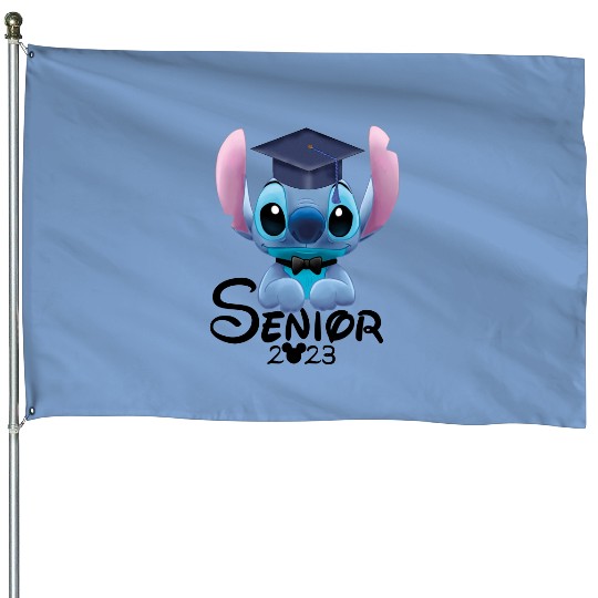 Stitch Graduate 2023 House Flags, Disney Graduation House Flags
