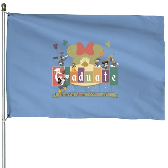 Discover Disney Graduate House Flags, Disney Senior House Flags, From The Tassel To The Castle House Flags