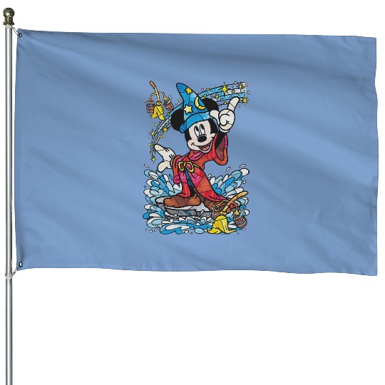 Comfort Colors Disney Fantasia Sorcerer Mickey Mouse Magic Wizard Retro House Flags
