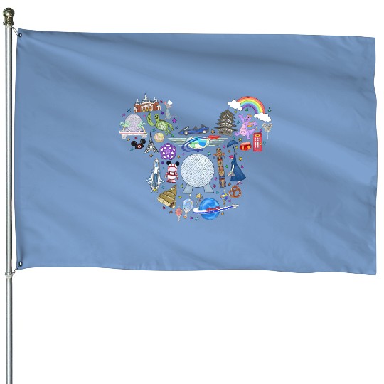 Disney Happiest Place on Earth House Flags