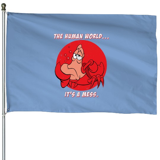 Disney The Little Mermaid House Flags, Sebastian Crab The Human World