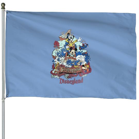 Retro Disneyland Splash Mountain House Flags, Mickey and Friends House Flags, Disney Trip House Flags