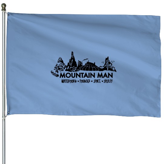 Mountain Man Disney World House Flags, Disney World House Flags, Space Mountain House Flags, Splash Mountain House Flags