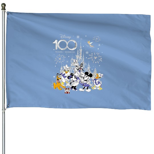 Disney 100 Years Of Wonder House Flags, Disney 100th Anniversary House Flags