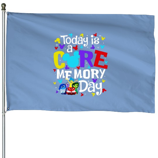 Today Is A Core Memory Day House Flags, Disney Inspired House Flags, Mickey Ears House Flags, Inside Out Friends House Flags