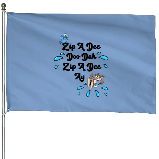 Disney Splash Mountain Zip A Dee Doo Dah Vintage House Flags, Magic Kingdom WDW Holiday House Flags