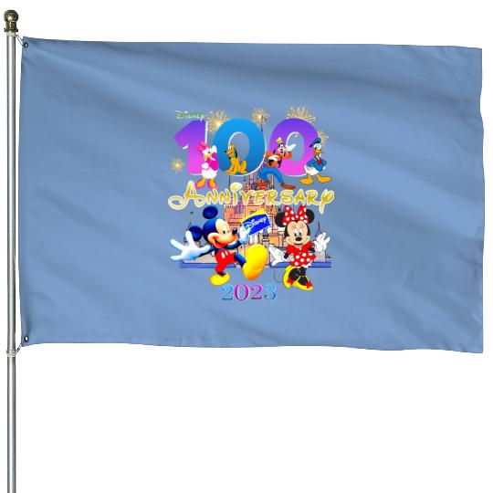 Family Disney Vacation 2023 House Flags, Disneyland 100th Anniversary