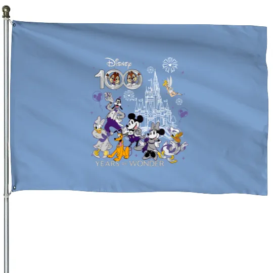 Disney 100 Years Of Wonder House Flags, Disney 100th House Flags, Disney 100th Anniversary House Flags