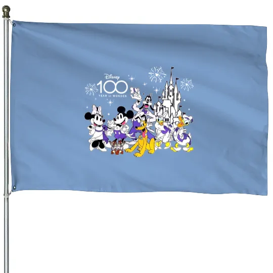 100th Disney Anniversary House Flags, Disney 100 Years of Wonder House Flags, Vintage Disney House Flags