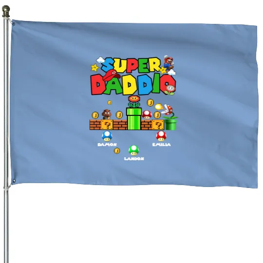 Personalized Super Daddio House Flags, Super Daddio House Flags