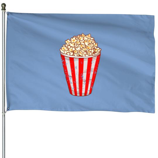 Retro Vintage Grunge Style Popcorn House Flags