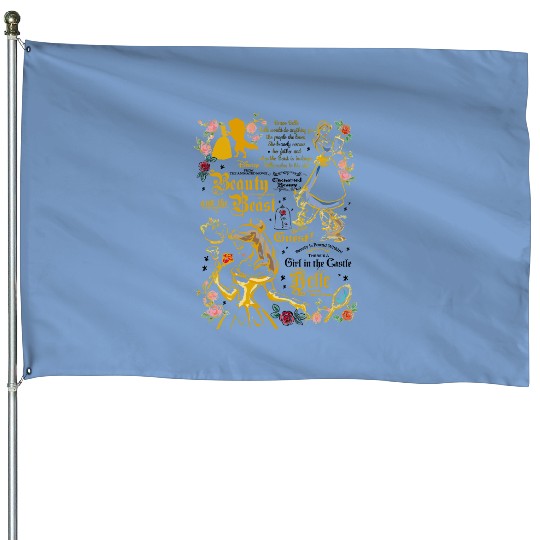 Belle House Flags, Disney Comfort Color House Flags, Beauty Beast House Flags