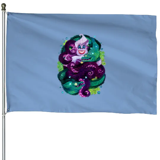 Disney The Little Mermaid House Flags Disney Ursula House Flags, Little Mermaid Ursula House Flags