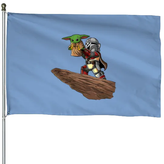 Mandalorian Grogu House Flags, Mandalorian House Flags, Star Wars, Star Wars House Flags, Disney Star Wars House Flags