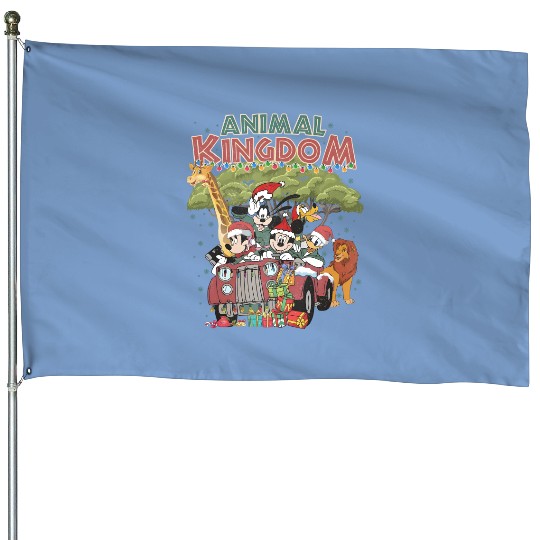 Comfort Colors Retro Disney Animal Kingdom Christmas House Flags, Mickey and Friends Christmas House Flags, Disneyland Xmas Vintage, Safari Christmas
