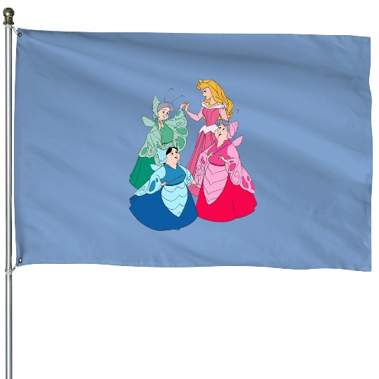 Sleeping Beauty Disney House Flags,Aurora Princess House Flags, Disney Group House Flags