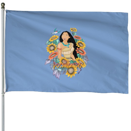 Retro Disney Princess Pocahontas Sunflower House Flags