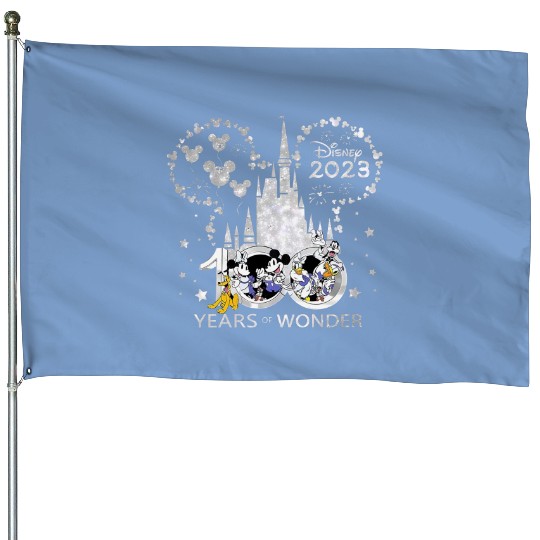 Disney 100 Years Of Wonder House Flags, Disney 100th Anniversary House Flags