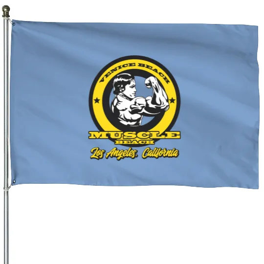 Arnold Schwarzenegger Venice Beach Muscle Beach House Flags