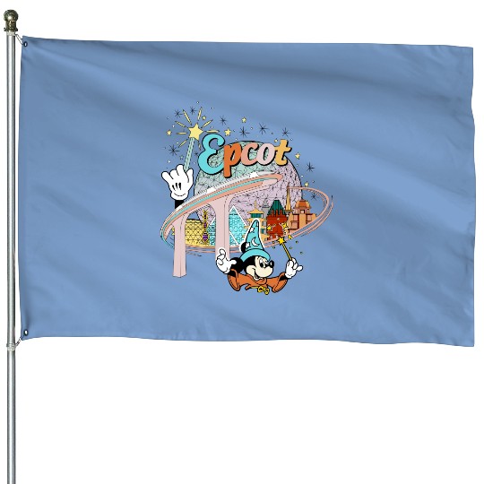 Disney Epcot House Flags, Vintage Epcot 1982 House Flags