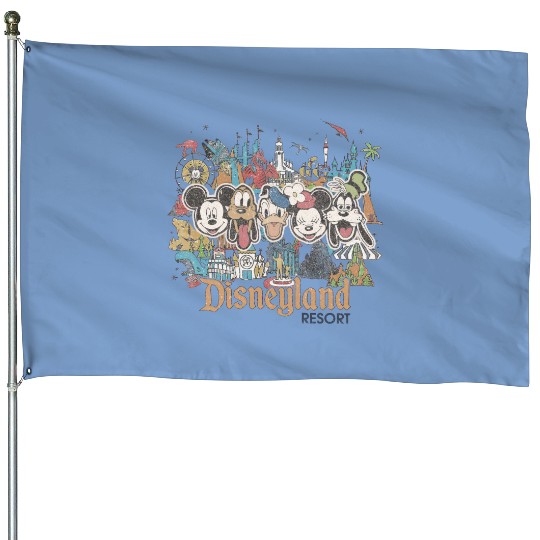 Retro Disneyland Resort  Color House Flags | Vintage Disneyland Parks House Flags