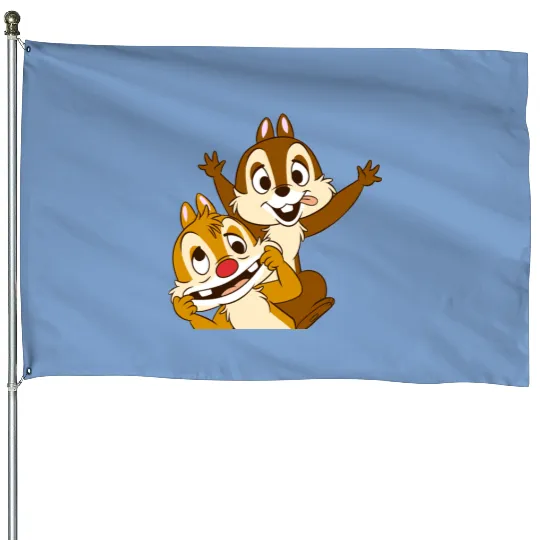 Sweety Chip And Dale House Flags, Chip n Dale, Chip And Dale Disney Character House Flags, Chip and Dale Characters