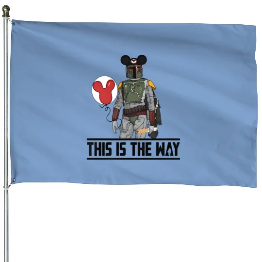 This Is The Way Mandalorian House Flags Disney Mickey Mouse Ears House Flags