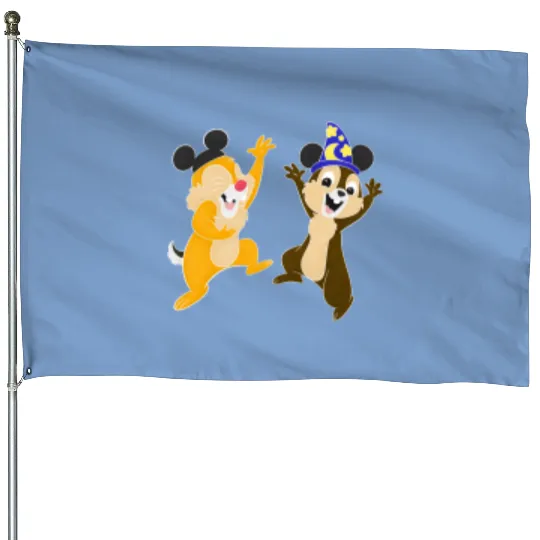 Chip and Dale House Flags, Disney travel House Flags, Chipmunks House Flags, Trip House Flags