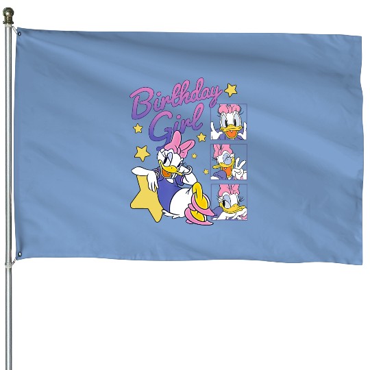 Disney Daisy Duck Birthday Girl House Flags, Disney Daisy Birthday House Flags